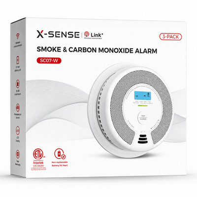 X-Sense SC07-W Wireless Interlinked Smoke & Carbon Monoxide Alarm 3-Pack
