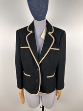 Hobbs Womens 2 Button Blazer Jacket Black Cotton Size UK 12 EU40 US8