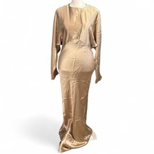 NWT ASOS Gold Satin Maxi Dress Size 6 Elegant Formal Glam