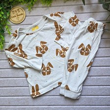 Originals Baby 2pc Cotton Jersey Pyjama Set Long Sleeve Bunny Print 3-6M