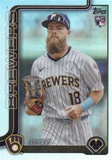 DREW AVANS TOPPS UPDATE ROOKIE RAINBOW FOIL RC BREWERS #US-92 2025 25