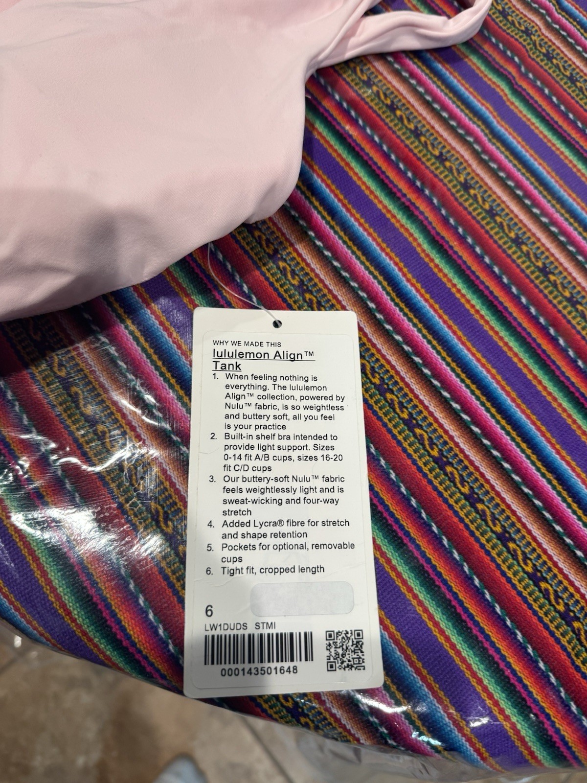 Lululemon Align Cropped Cami Tank Top Strawberry Milkshake, Size 6 image 4