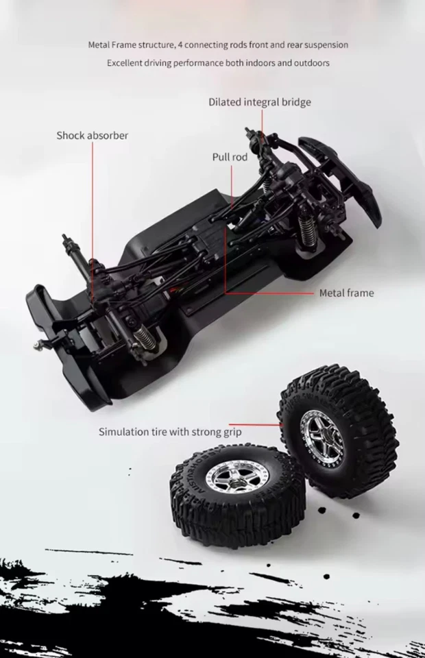 AUTO TELECOMANDATA 4x4 -JEEP 4WD 1/18 RC LUCI LED ADATTA A TUTTI I TERRENI - Immagine 4 di 4