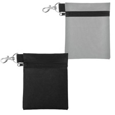 Golf Tee Bag 2Pack Golf Tee Pouch 5.5 X 6.7 Inch Zipper Claw Clip Golf Ball Sto