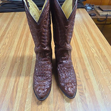 Dan Post DPP346 Men's Brown genuine caiman hornback  Cowboy Boots, US Size 9D