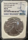 2023(W) American Silver Eagle NGC MS 70 Early Releases WEST POINT