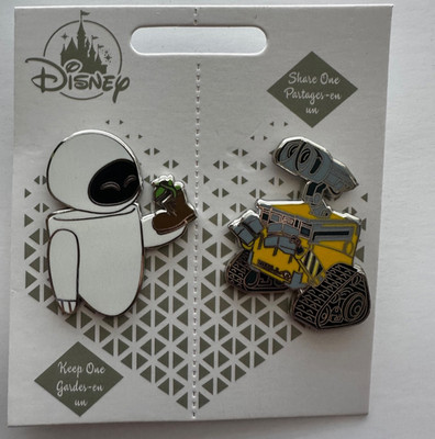 Disney Pixar Wall-E Eve Pin Set 2 Pins Give One Keep One Walle Eva Pins