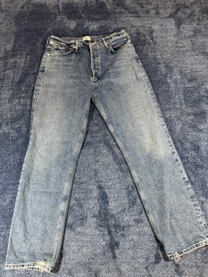 Citizens Of Humanity 牛仔裤男式 32/29 蓝色 Sabine Distressed 牛仔纽扣门襟 — 第 2/4 张图片