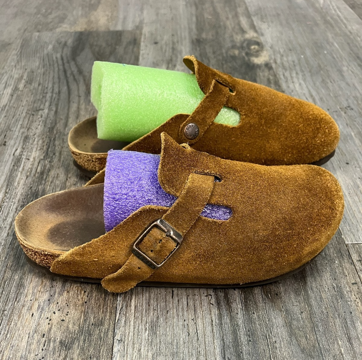 靴 BIRKENSTOCK Boston 36 Birkenstock Boston Clogs Tan Suede Slip On Shoes Size 36 Womens