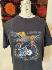 Vintage Biker Rodeo Toy Run North Dakota T Shirt vtg tee Harley Sturgis