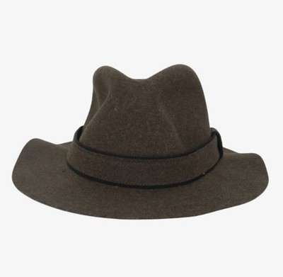 Rag & Bone Floppy Brim Felted Wool Fedora Hat Dark Brown Size Medium NWT