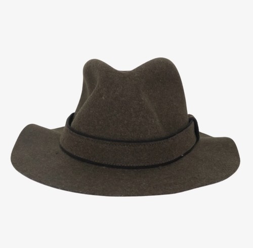 Rag & Bone Floppy Brim Felted Wool Fedora Hat Dark Brown Size Medium NWT