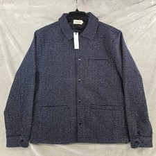 Taylor Stitch The Decker Jacket Mens 42 L Navy Wool Beach Cloth Chore Coat NWT