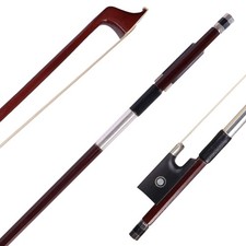 4/4 Full Size Student Violin Bow, Well Balanced Handmade Brazilwood Bow with ...