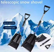 Telescopic Snow Shovel Portable Collapsible Ice Shovel EVA Grip Car Emergency