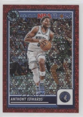2023 Panini NBA Hoops Premium Stock Red Disco Prizm 39/149 Anthony Edwards 0u3v