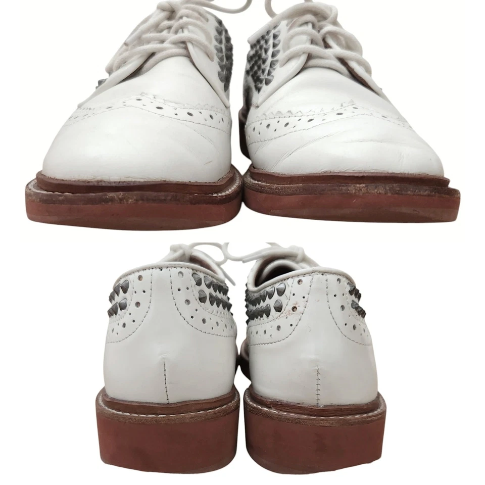 POUR LA VICTOIRE Mayah zapatos oxfords con cordones puntas de ala cuero blanco brogues 7.5 Foto 4 de 4