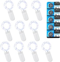 LED Lichterkette 10Er Set 1M 10 GroßE Leds Kaltweiß Batterie 10 StüCk