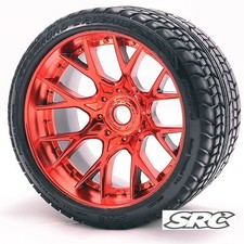 SRCC1001RC ON-ROAD CRUSHER BELTED TIRE: RED CHROME 2