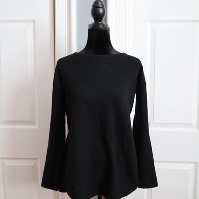 Saks Fifth Avenue 100% Cashmere Pullover Tunic Sweater Black Women's Sz S