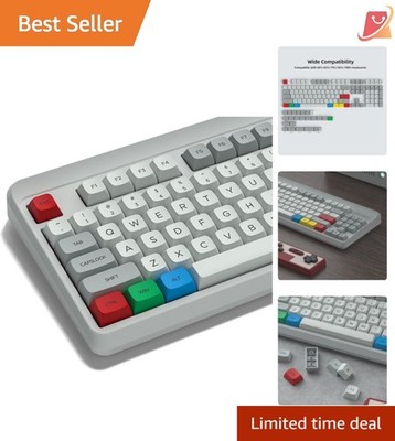 Retro Japanese Style Double Shot PBT Keycaps Set 131 Keys for Mechanical Keyb...