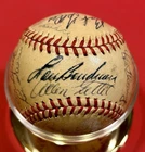 1947 Cleveland Indians Team Autographed Baseball: Feller, Boudreau, Lemon, + 21
