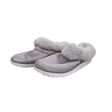 Olukai Womens Ku'i Slippers Shearling Suede Gray 9 EUC