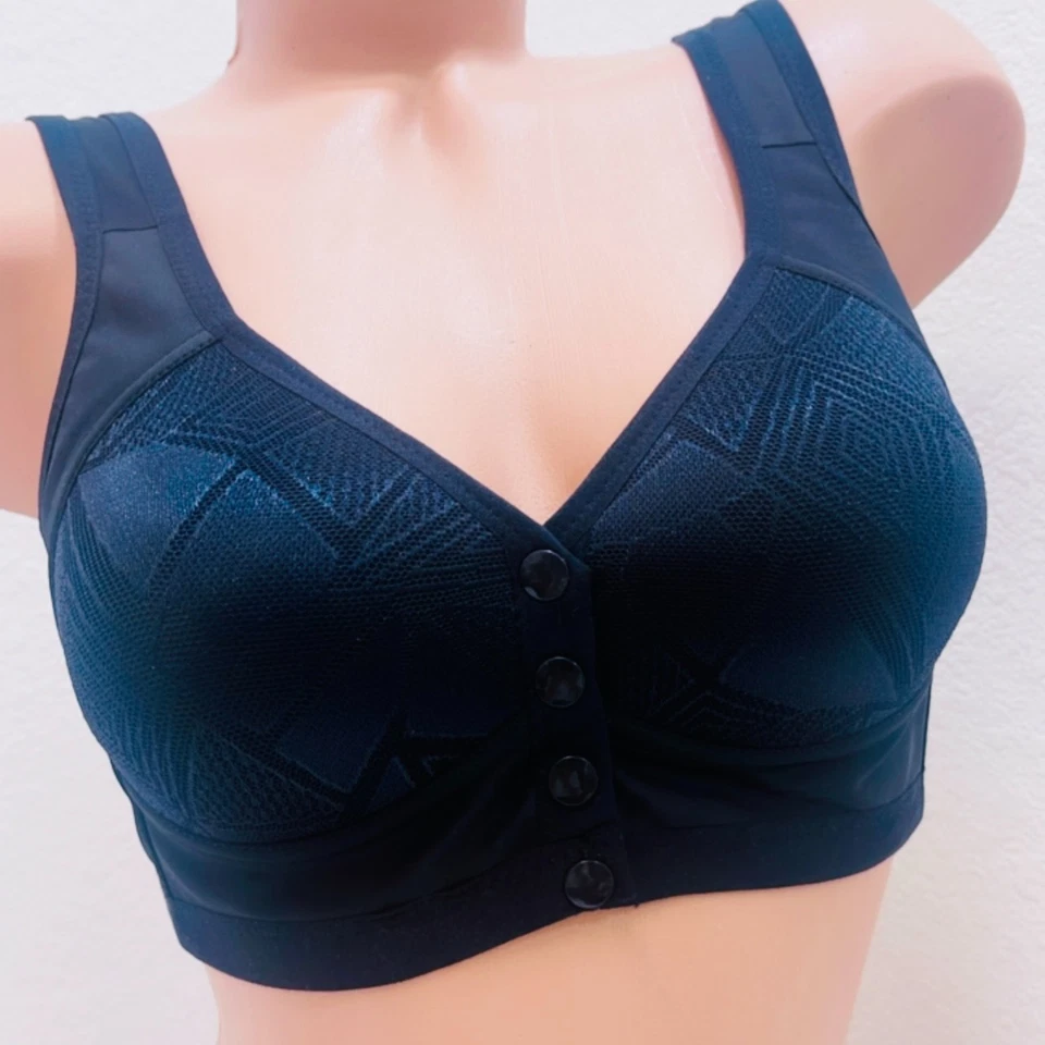 3/6 Lot Daisy Bras for Older Women Wire Free Bra Senior Front Close Button Bras - Image 4 of 4