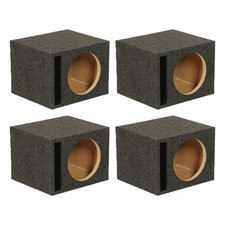 QPower QBASS Dual Vented 12 In Single Subwoofer Enclosure Box, Charcoal 4 Pack 