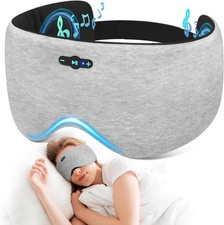 Sleep Mask W/ Headphones Bluetooth 6.0 20H Playtime Sleeping Headphones W/ HD