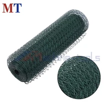 24In×100FT Green Chicken Wire Fencing Mesh Metal Garden Netting PVC Coated Coop