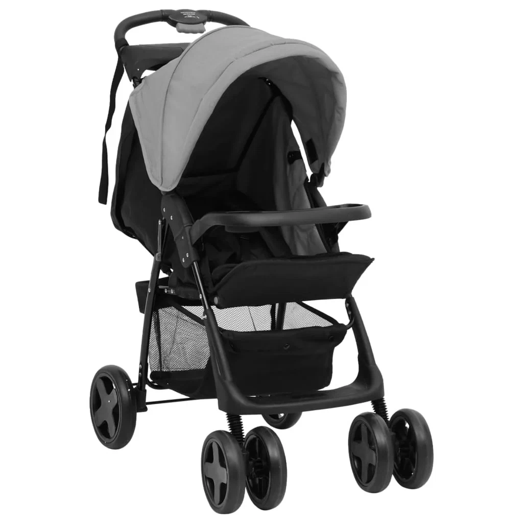Pushchair 2-in-1 Steel Light Grey and Black