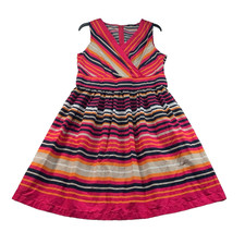 Tommy Hilfiger Dress Womens Size 12 Multicolor Sleeveless Vneck