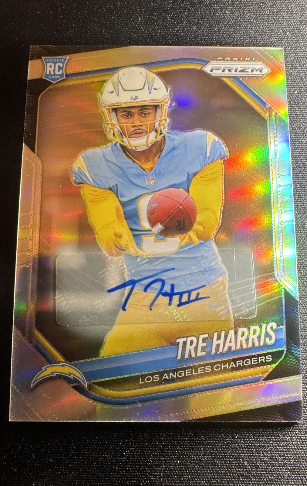 2025 Panini Prizm Tre Harris RC Auto Silver Prizm #371 Chargers Rookie