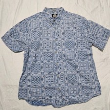 Reyn Spooner Hawaiian Floral Quilt Print Aloha Button Up Shirt Sz. 2xlarge
