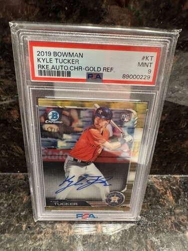 2019 Bowman Gold Refrac Kyle Tucker Auto PSA 9