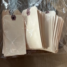 100 WIRED MANILA TAGS SIZE 4 3/4  X 2 3/8  INVENTORY SHIPPING