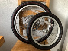 ``RALEIGH CHOPPER MK3 REAR AND FRONT WHEEL WITH RED LINE TYRES