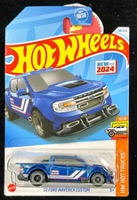 2024 Hot Wheels Blue '22 Ford Maverick Custom 196/250 HW Hot Trucks 10/10 1st Ed