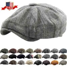 Mens Newsboy Button Top Ascot Ivy Cabbie Hat ...
