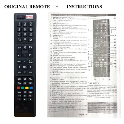 *NEU* Hitachi 24HBJ45U B Ersatz TV Fernbedienung