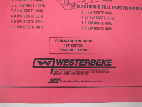 Westerbeke 44518 1ª Edición BCGT Gasolina Motor y Generador Manual de Servicio - Imagen 3 de 4