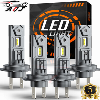4x H7 6000K LED Headlight Bulbs For Benz C230 2002-2007 | High/Low Beam Combo