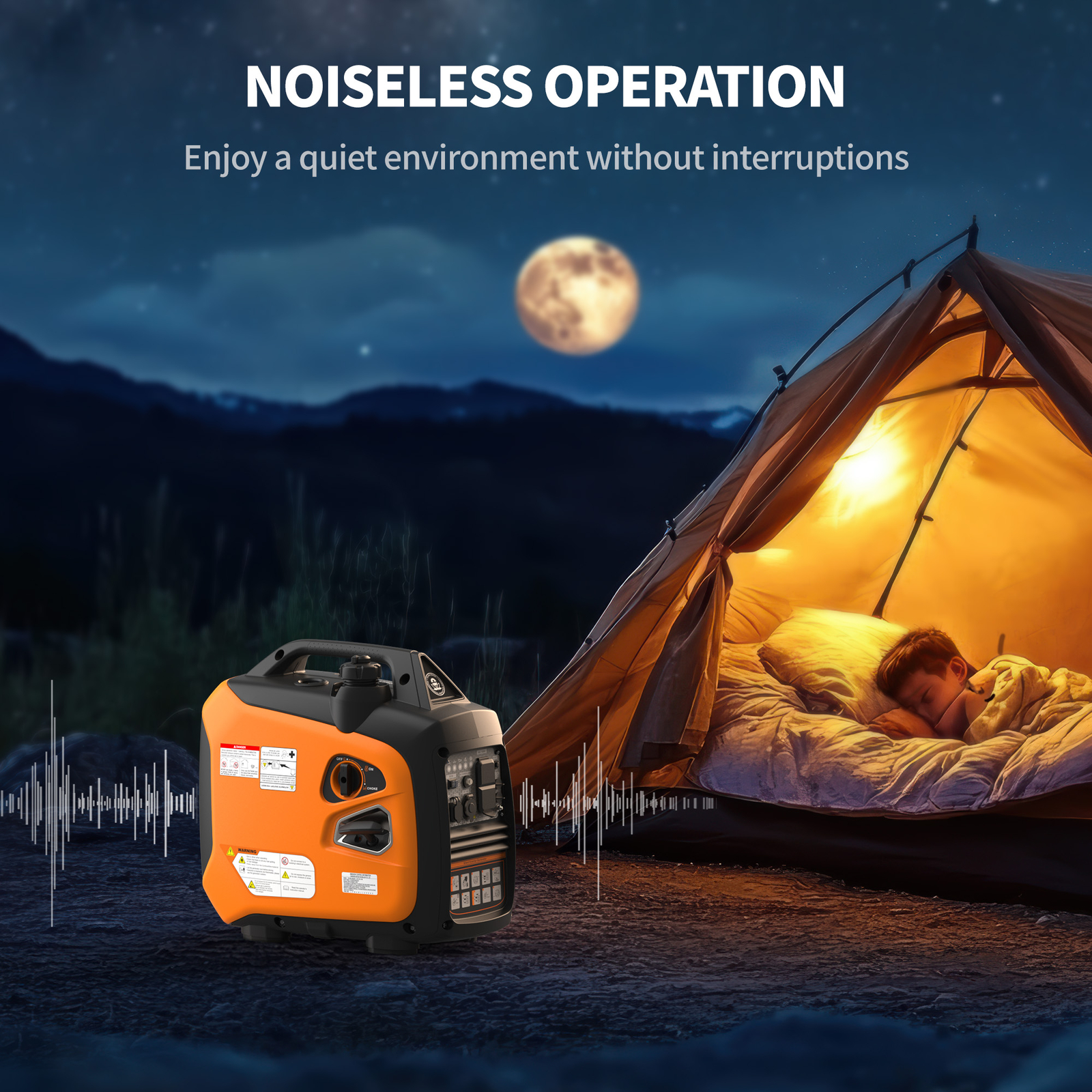 Efurden 2500 watt Gas generator Inverter, Portable Generator Quiet 120V Parallel