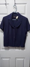 M.H.M. Melissa Harper 14P Purple Blazer jacket Short Sleeve Unlined Button