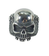 Ring Fingerring Edelstahl Totenkopf Skull Colt Engelsfl&uuml;gel Biker Rocker