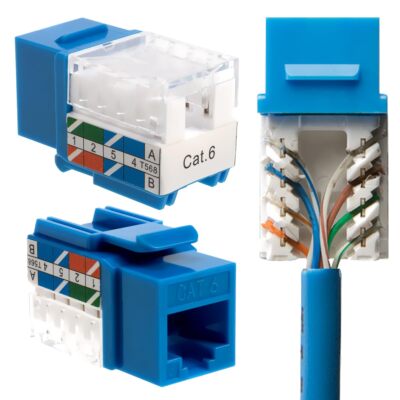 5 Cavi Ethernet CAT6A UTP 0,5 Piedi – 30AWG Sottili Blu – Rete LAN Veloce