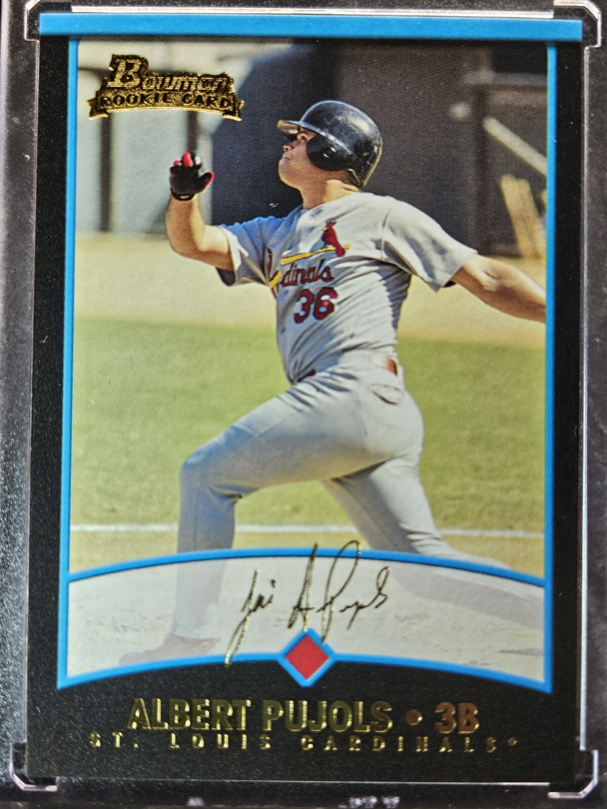 2001 BOWMAN GOLD ALBERT PUJOLS 264 ROOKIE RC ST. LOUIS CARDINALS HOF