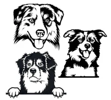 Australian Shepherd 3 pack of Black Vinyl decals Car Truck Windows Laptop Tablet
