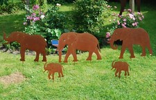 Elefant XXL Elefanten Edelrost Gartenstecker Rost Metall Gartendeko Handarbeit